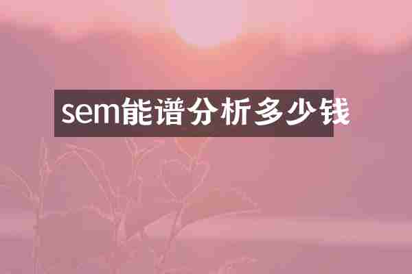 sem能谱分析多少钱
