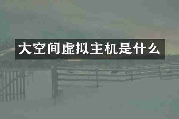 大空间虚拟主机是什么