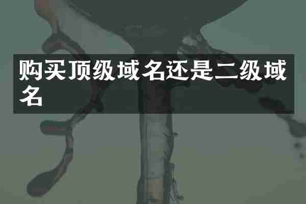 购买顶级域名还是二级域名
