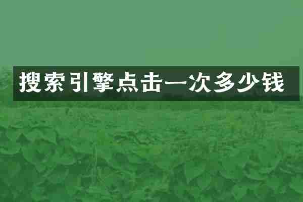 搜索引擎点击一次多少钱