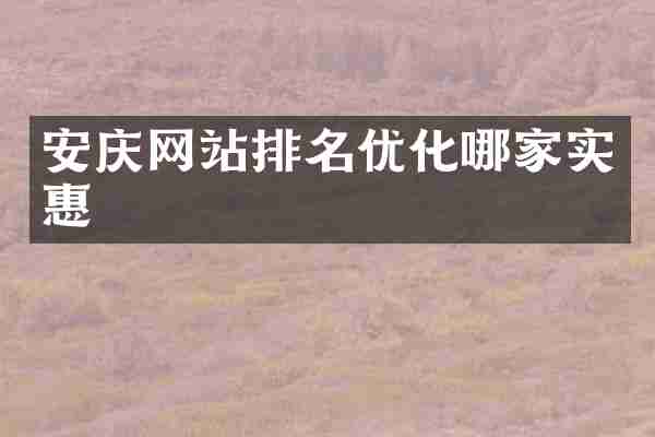 安庆网站排名优化哪家实惠