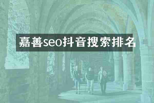嘉善seo抖音搜索排名