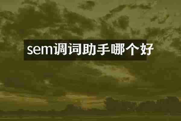 sem调词助手哪个好