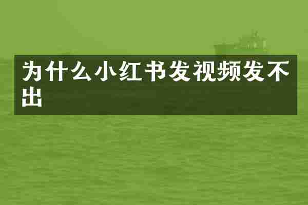 为什么小红书发视频发不出