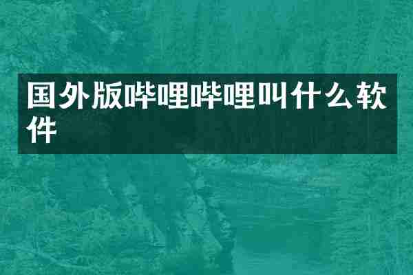 国外版哔哩哔哩叫什么软件