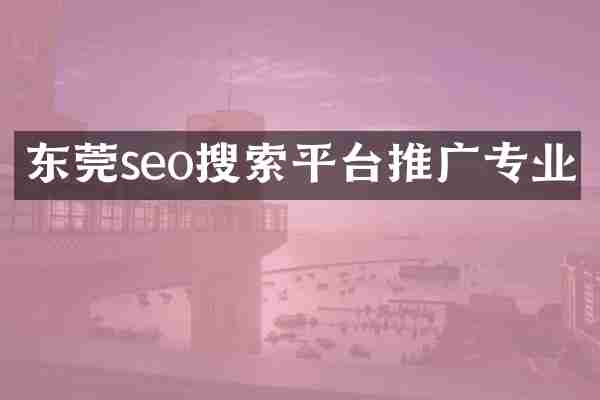 东莞seo搜索平台推广专业