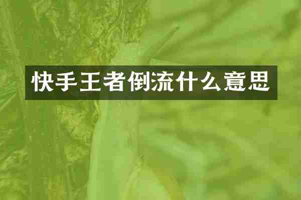 快手王者倒流什么意思