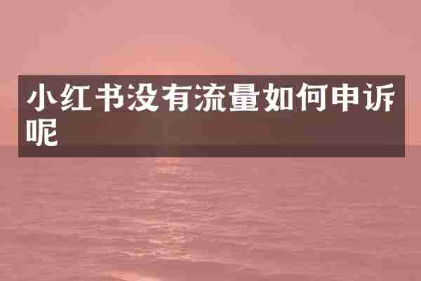 小红书没有流量如何申诉呢