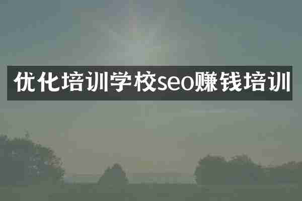 优化培训学校seo赚钱培训