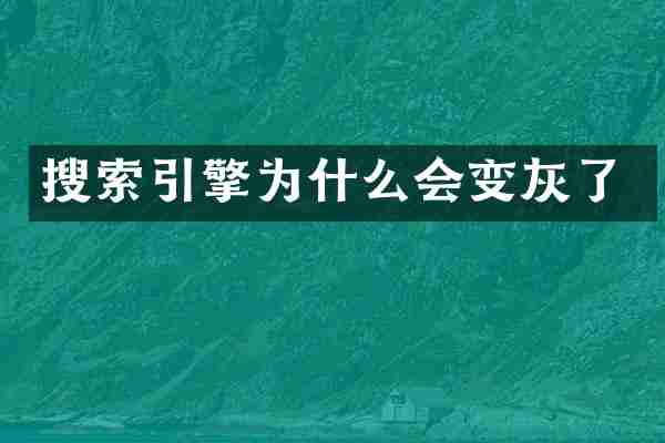 搜索引擎为什么会变灰了