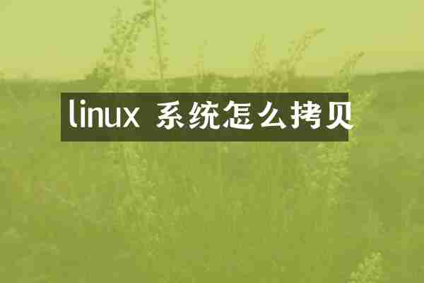 linux 系统怎么拷贝