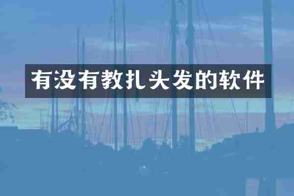 有没有教扎头发的软件