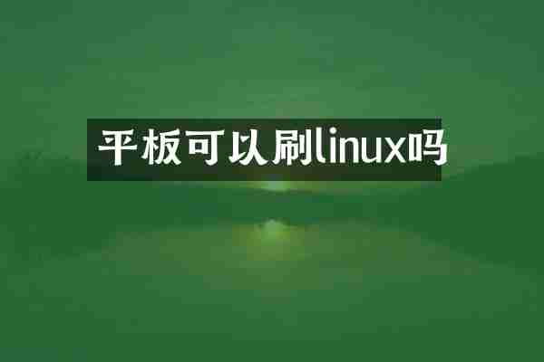 平板可以刷linux吗