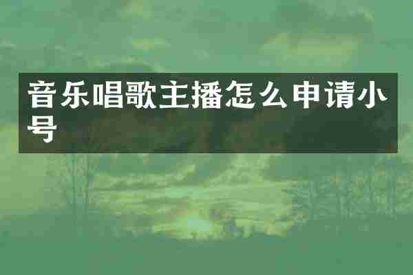 音乐唱歌主播怎么申请小号