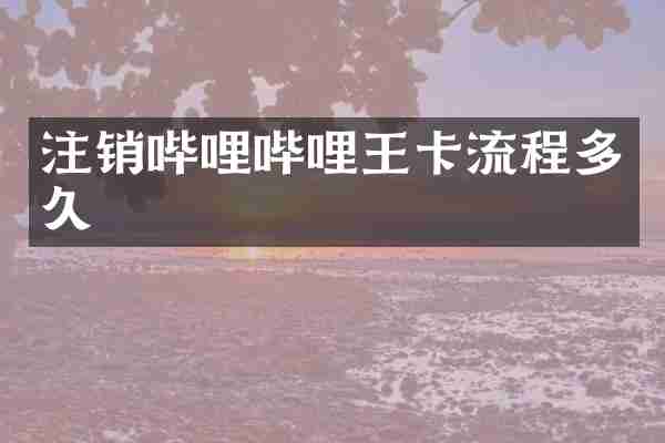 注销哔哩哔哩王卡流程多久
