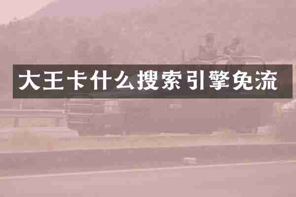 大王卡什么搜索引擎免流