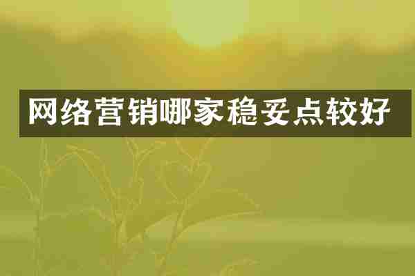 网络营销哪家稳妥点较好