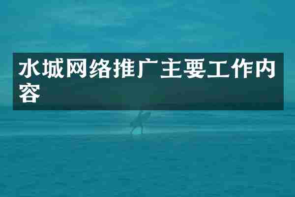 水城网络推广主要工作内容