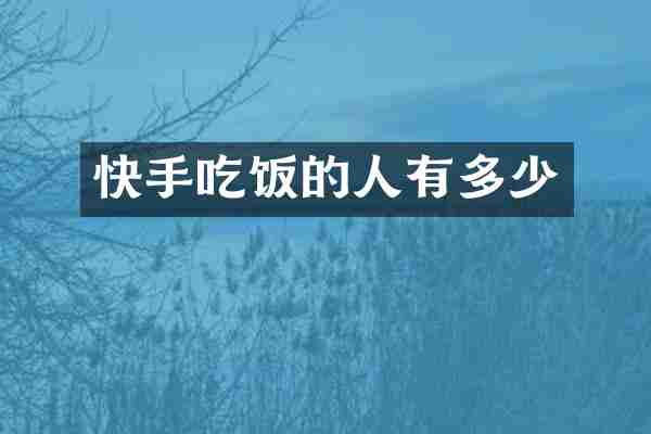 快手吃饭的人有多少