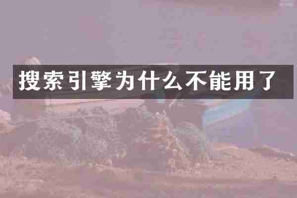 搜索引擎为什么不能用了