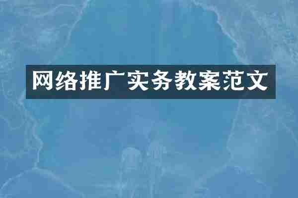 网络推广实务教案范文
