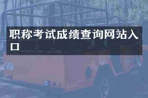 职称考试成绩查询网站入口