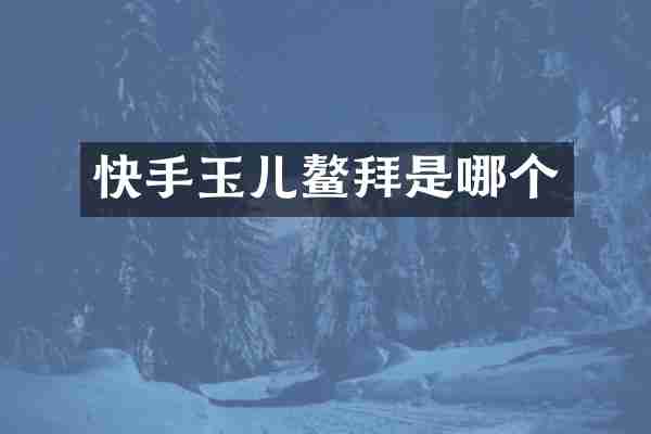 快手玉儿鳌拜是哪个