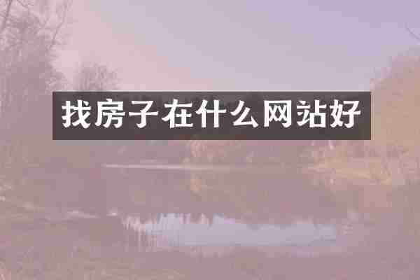 找房子在什么网站好
