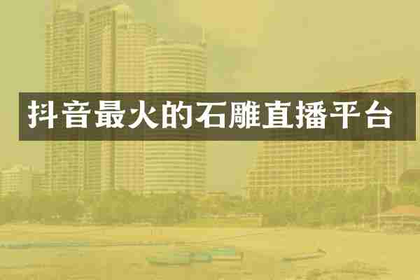 抖音最火的石雕直播平台