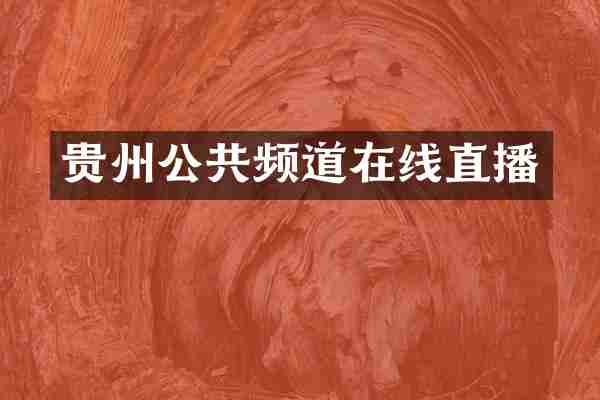 贵州公共频道在线直播