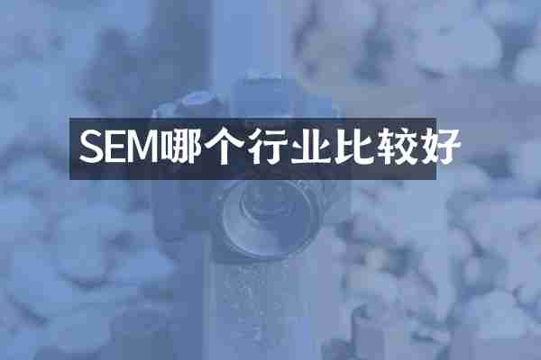SEM哪个行业比较好