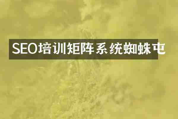 SEO培训矩阵系统蜘蛛屯
