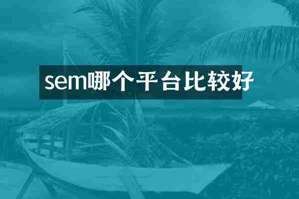 sem哪个平台比较好