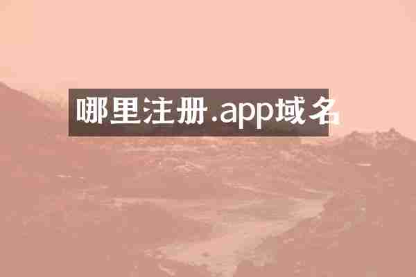 哪里注册.app域名
