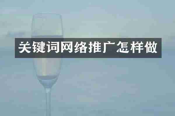 关键词网络推广怎样做