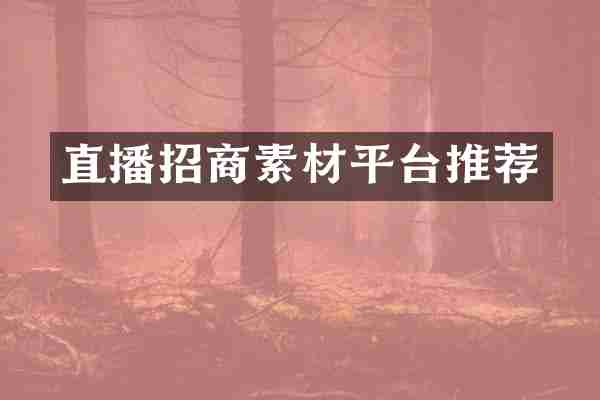 直播招商素材平台推荐