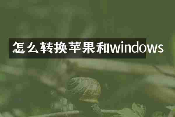 怎么转换苹果和windows