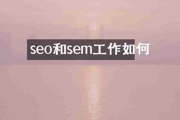 seo和sem工作如何