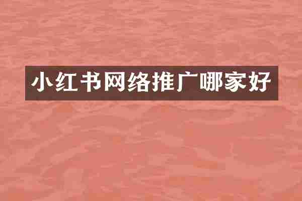 小红书网络推广哪家好