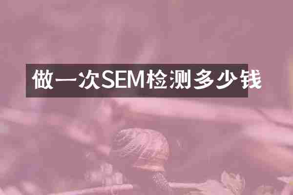 做一次SEM检测多少钱
