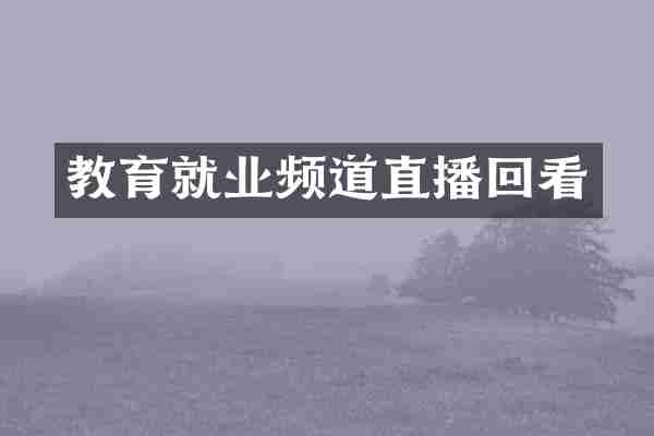 教育就业频道直播回看