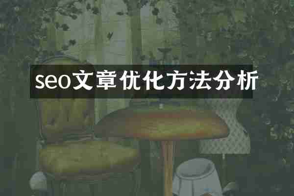 seo文章优化方法分析