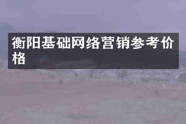 衡阳基础网络营销参考价格