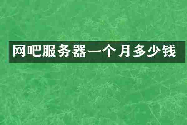 网吧服务器一个月多少钱