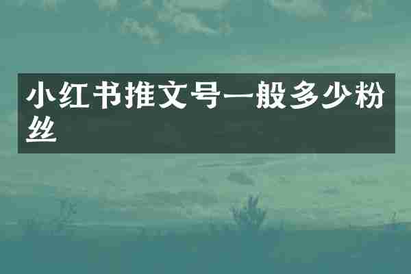 小红书推文号一般多少粉丝