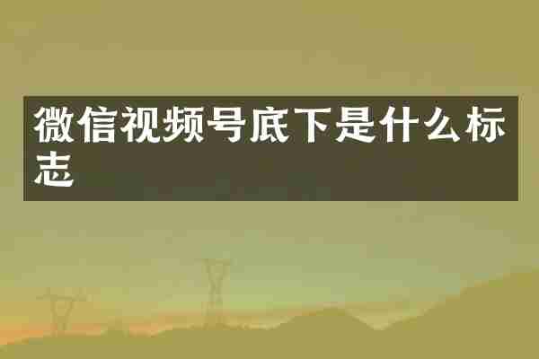 微信视频号底下是什么标志