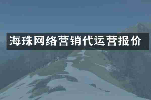海珠网络营销代运营报价
