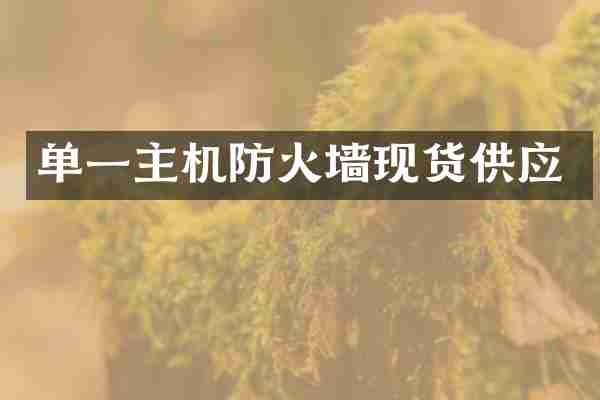 单一主机防火墙现货供应