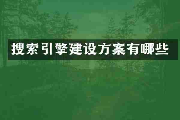 搜索引擎建设方案有哪些