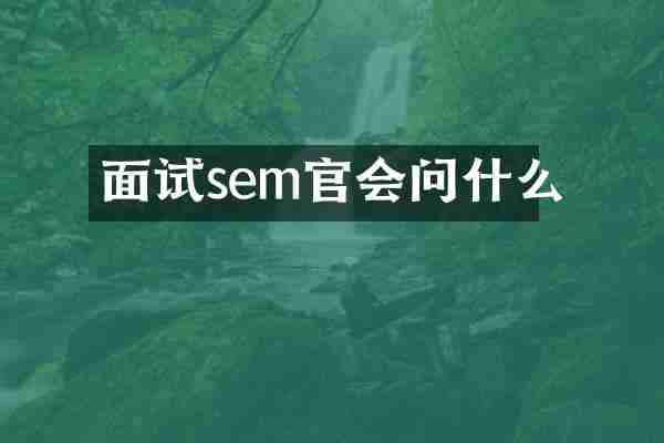 面试sem官会问什么